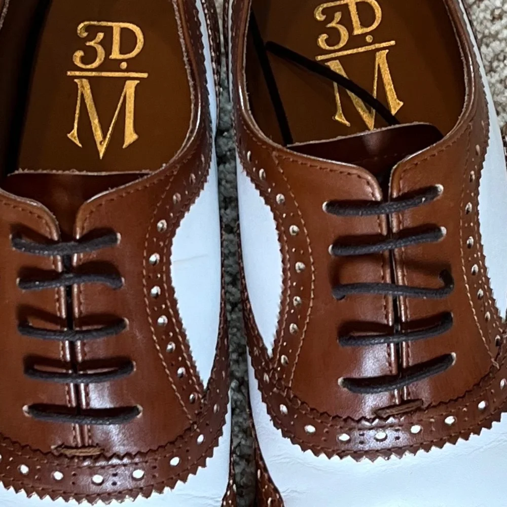 Brown & White spectators, size 9 1/2